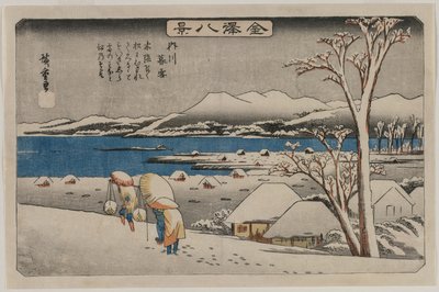Kanazawa'nın Sekiz Manzarası serisinden Uchikawa'da Akşam Karı by Utagawa Hiroshige