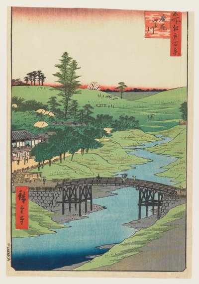 Furukawa Nehri, Hiroo, 1856 (renkli tahta baskı) by Utagawa Hiroshige