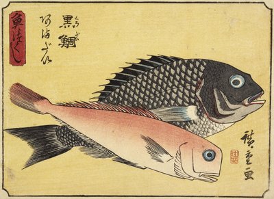Gilthead ve Çini Balığı, 1830-1844 by Utagawa Hiroshige