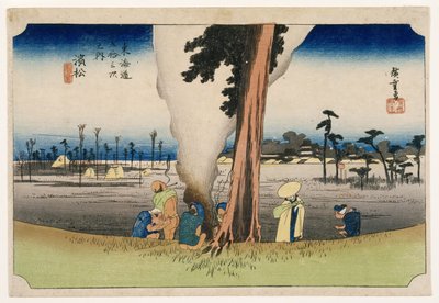 Hamamatsu, Tokaido Otoyolu üzerindeki Elli Üç İstasyondan, c.1834 (tahta blok renkli baskı) by Utagawa Hiroshige