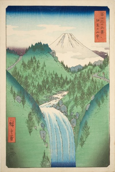 Izu Eyaleti Dağlarında (Izu no sanchu), "Fuji Dağı'nın Otuz Altı Manzarası (Fuji sanjurokkei)" dizisinden by Utagawa Hiroshige