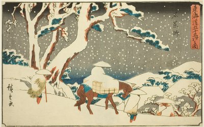 Ishiyakushi, seriden "şehir derecesinin elliinci lee S sesi (şehir derecesi ana dağın yanında)," by Utagawa Hiroshige