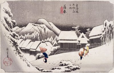 Kambara, Tokaido Otoyolu üzerindeki Elli Üç İstasyondan 1834 dolayları (tahta blok renkli baskı) by Utagawa Hiroshige