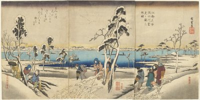 Meşhur bir yer-Yanda kar-Bitmemiş figür-Her devamı by Utagawa Hiroshige