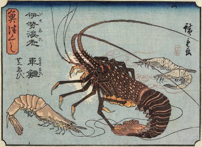 ನಳ್ಳಿ, ಪ್ರಾನ್ ಮತ್ತು ಸೀಗಡಿ, 1830-1844 ಟರ್ಕ್ by Utagawa Hiroshige