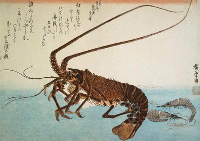 Istakoz ve Karides, 1832-1834. by Utagawa Hiroshige