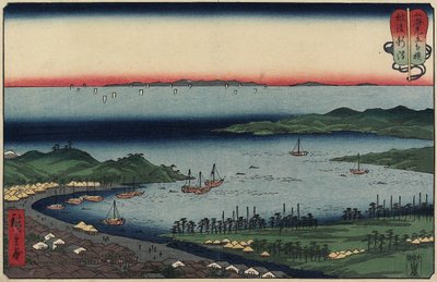 Echigo Eyaletindeki Niigata, Ağustos 1858 by Utagawa Hiroshige