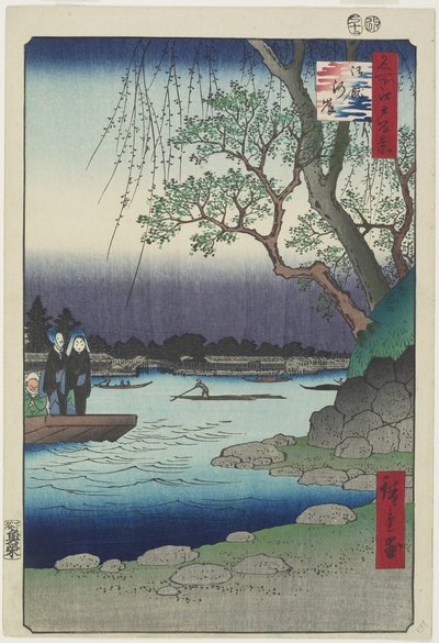 Onmaya Nehir Kıyısı, Aralık 1857 by Utagawa Hiroshige