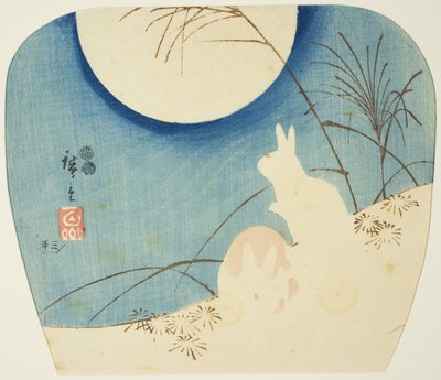 Ay ışığında tavşanlar by Utagawa Hiroshige