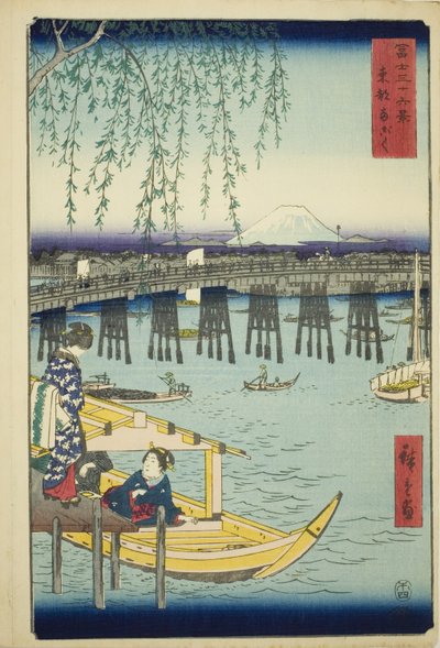 Doğu Başkentindeki Ryogoku Köprüsü (Toto Ryogoku), "Fuji Dağı