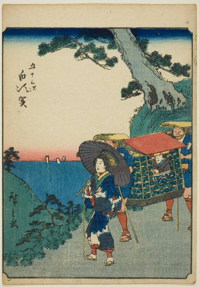 Shirasuka, serisinden "ellinci lee S ve diğerleri ses" te kentsel derece "(Bay Omotoyama)," kaba bir kw s te figur kentsel derecesi (kişi şehir) Her zaman) by Utagawa Hiroshige