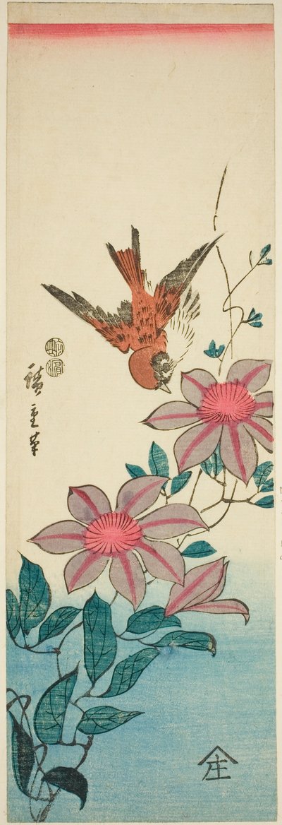 Serçe ve akasma by Utagawa Hiroshige