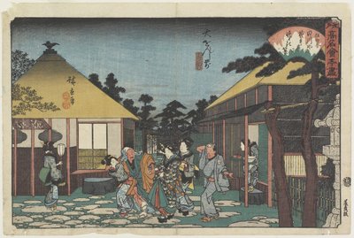 O_onji Tapınağı Önünde Tagawaya, c. 1835-1842 by Utagawa Hiroshige