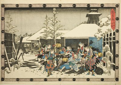 Gece Saldırısı, Bölüm 3: "Sadık Hizmetlilerin İntikamı (Chusingura)" dizisinden Görev Tamamlandı (Youchi san, honmo) by Utagawa Hiroshige