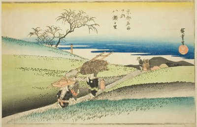 Yase Köyü (Yase no sato), "Kyoto'daki Ünlü Yerler (Kyoto meisho no uchi)" dizisinden by Utagawa Hiroshige