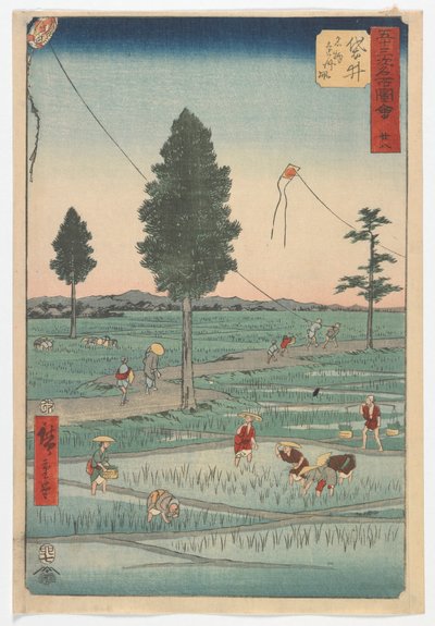 Yirmi Sekiz, Fukuroi, Edo dönemi, 1855 (renkli tahta baskı) by Utagawa Hiroshige