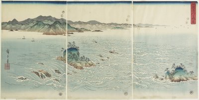 Awa Eyaletindeki Girdapların Görünümü, 1857 by Utagawa Hiroshige