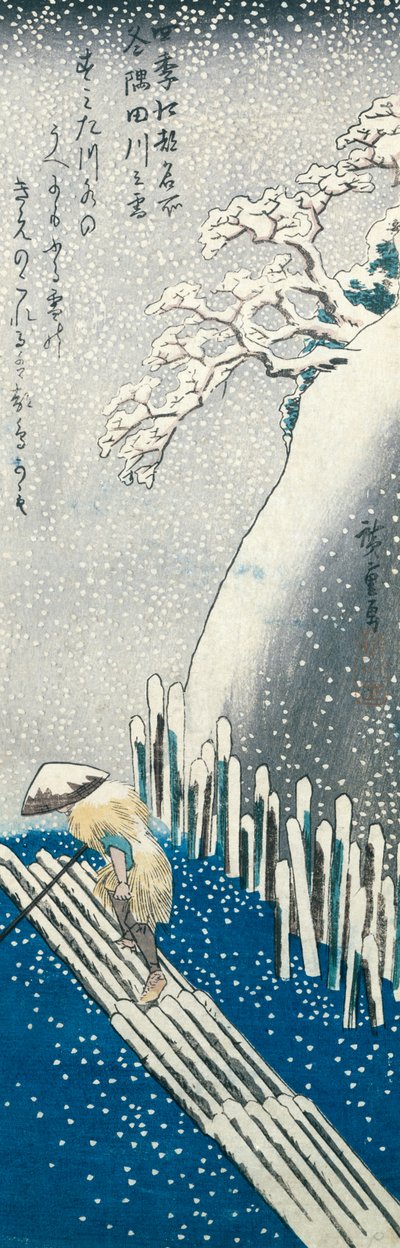 Kış Manzarası (renkli tahta baskı) by Utagawa Hiroshige