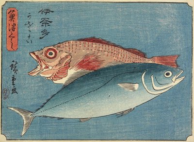 Sarıkuyruk ve Kaya Balığı, 1830-1844 by Utagawa Hiroshige