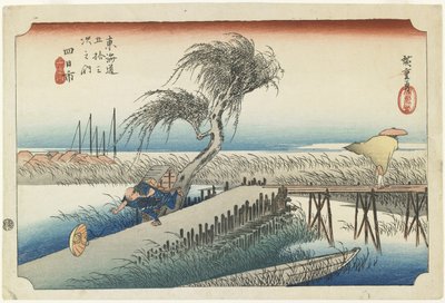 Yokkaichi--Mie Nehri, 1833 dolayları by Utagawa Hiroshige
