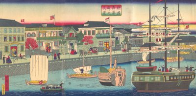 Teori üyesi Yokohama Yokohama vilayet polis teşkilatı nehir kıyısı, 5. kapı, 1870. by Utagawa Hiroshige III