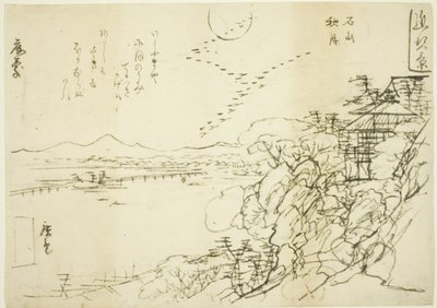 "Omi Eyaletinde Sekiz Manzara (Omi hakkei)" serisinden Ishiyama Tapınağı