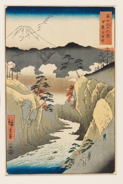 Kai Eyaletindeki Inume Geçidi by Utagawa II Hiroshige