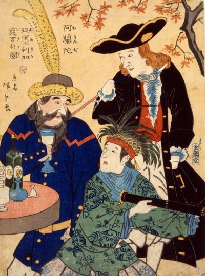 Hollanda, ABD, Birleşik Krallık, 1860 by Utagawa II Hiroshige