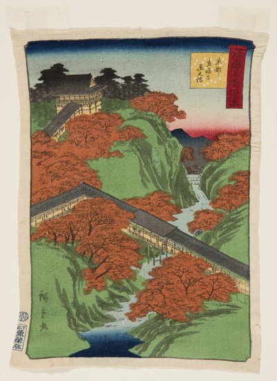 Ts?ten Köprüsü, T?fuku-ji Tapınağı, Kyoto (Ky?to T?fuku-ji Ts?tenky?) (renkli tahta baskı) by Utagawa II Hiroshige