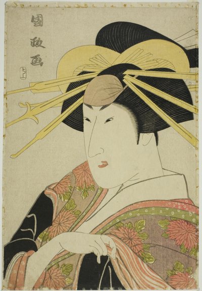 Kadın Elbiseli Bir Aktör Portresi by Utagawa Kunimasa