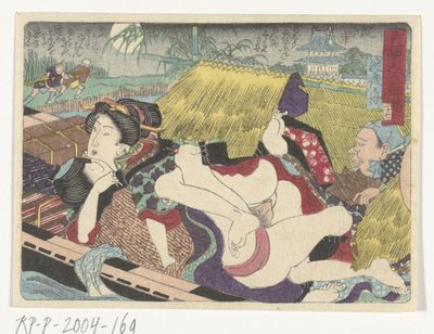 Yodo Feribot Durma Yeri Başkente Giden Erotik Yol (dizi adı) by Utagawa Kunisada (I) (attributed to)