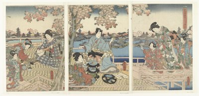 Doğu Genji için Bir Bahar Ziyafeti Azuma Genji hana no yuen (nesnedeki başlık) by Utagawa Kunisada (I)