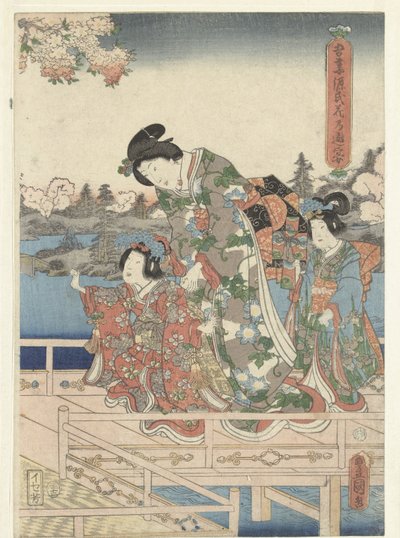 Doğu Genji için Bir Bahar Ziyafeti Azuma Genji hana no yuen (nesnedeki başlık) by Utagawa Kunisada (I)