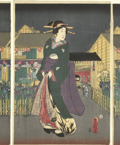 Tam çiçek açan süsen by Utagawa Kunisada (I)