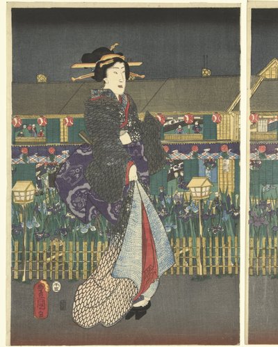 Tam çiçek açan süsen by Utagawa Kunisada (I)