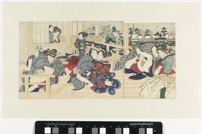 Aşk çiftleri kışın terasta by Utagawa Kunisada (I)