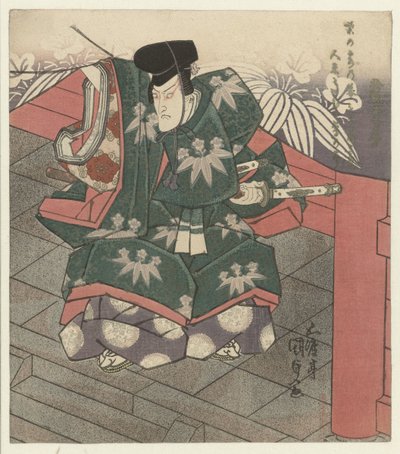 Adam bir tapınağın girişinde by Utagawa Kunisada (I)