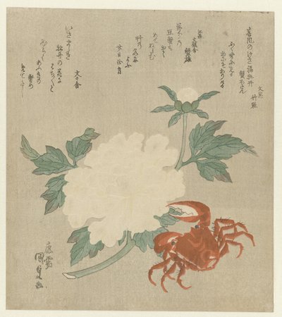 Yengeç ile şakayık by Utagawa Kunisada (I)