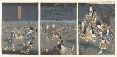 Akashi sahilinde deniz kabukları toplamak Akashi no ura shiogari no zu (nesne üzerindeki başlık) by Utagawa Kunisada (I)