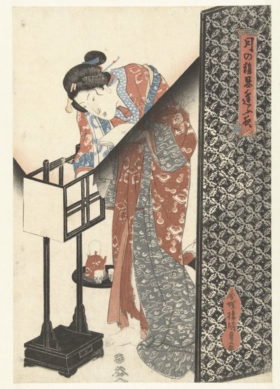 lamba tarafından kadın Moonlight tarafından Gizli Gece Tarihleri ​​(dizi başlığı) Tsuki no kage shinobiau yoru (nesnedeki seri başlığı) by Utagawa Kunisada (I)