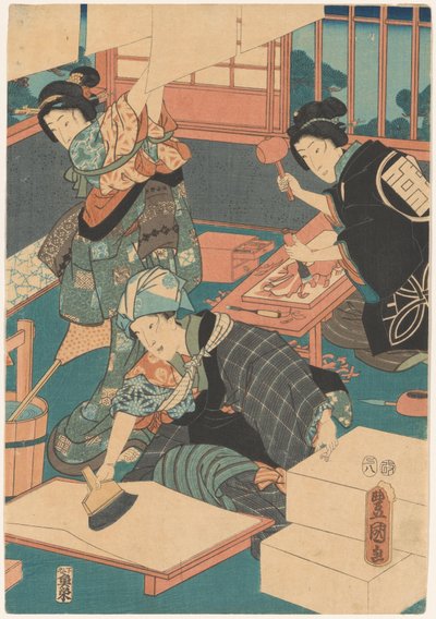 Kadınlar resim yapar (orta kısım) by Utagawa Kunisada (I)