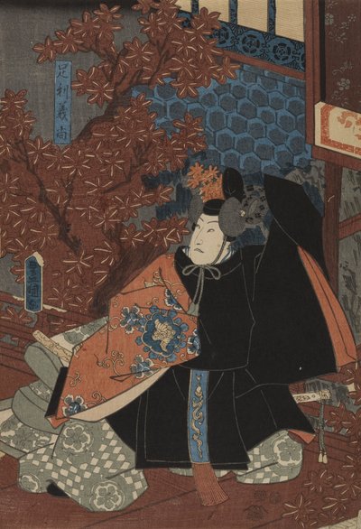 Ashikaga Yoshihisa Higashiyama Sakura engelleme by Utagawa Kunisada