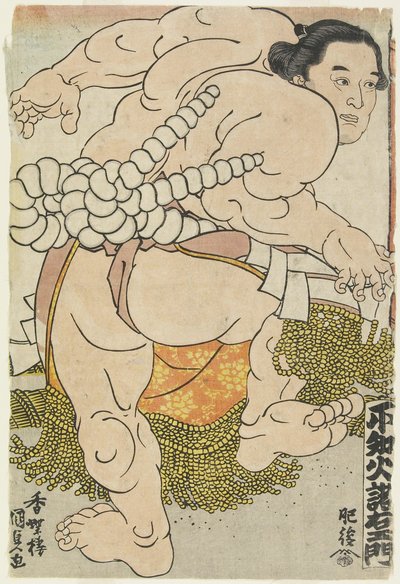 Higo Ahırından Yokozuna Güreşçisi Shiranui Dakuemon, 1830-1844 by Utagawa Kunisada