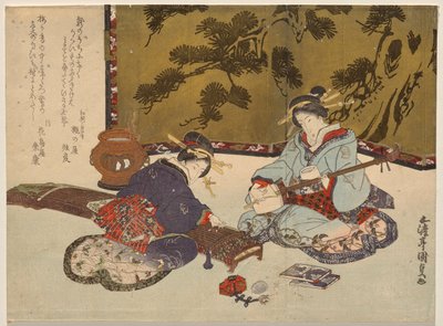 Müzik Aletleri Çalan İki Nezaket by Utagawa Kunisada