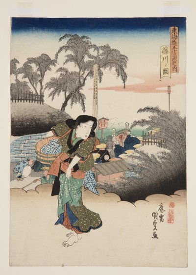 View of Fujikawa (Fujikawa no zu) (colour woodblock print) by Utagawa Kunisada