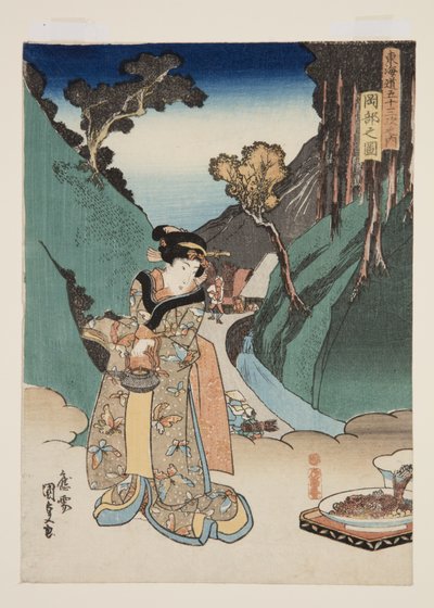Okabe'nin görünümü (Okabe no zu) (renkli tahta baskı) by Utagawa Kunisada