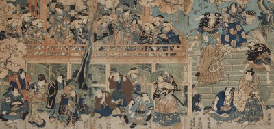 Kagamiyama Gösterisi (gemiye monte edilmiş renkli gravür) by Utagawa Kunisada III