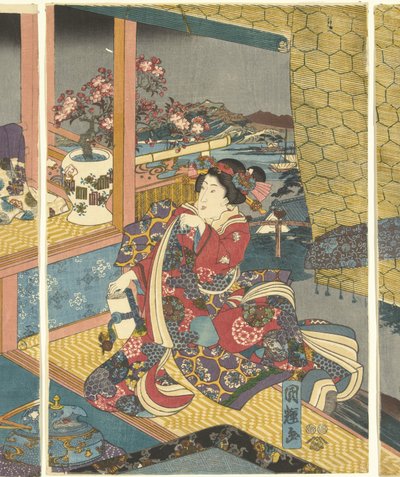 Çiçekler Kar, Ay ve Çiçekler (dizi adı) by Utagawa Kuniteru