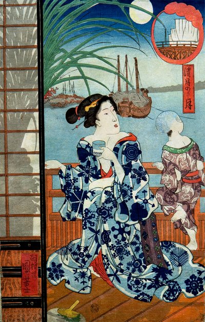 Sekizinci Aydaki Temiz Ay (Seigetsu no tsuki) (Kannazuki by Utagawa Kuniyoshi