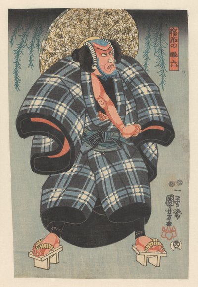 Daroku no Daraku near willow branches by Utagawa Kuniyoshi